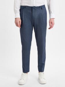 BENVENUTO Брюки с плиссировкой 'Torino Cord' в цвете Marine Blue