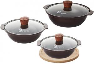 Набор глиняных горшков Ecoramic IH GMA, 4 предмета, черный