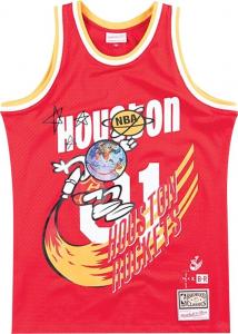 Футболка Cactus Jack by Travis Scott x BR x Mitchell & Ness Rockets Jersey 'Red', красный