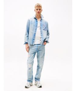 Рваные прямые джинсы прямого кроя