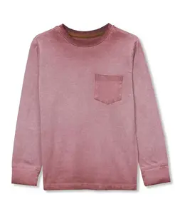 Мальчиковая рубашка с длинным рукавом и карманом в стиле вашт Lands' End, зеленый