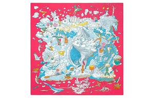 Шелковый платок женский красный HERMES