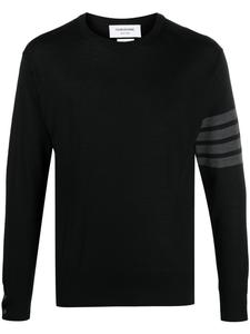 Thom Browne джемпер с круглым вырезом и полосками 4-Bar, черный
