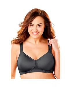 Женская футболка большого размера из микрофибры с легкой подкладкой и беспроводной технологией Comfort Choice, черный