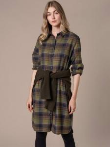 Приталенное платье-рубашка с воротником Celtic & Co., Olive/Multi