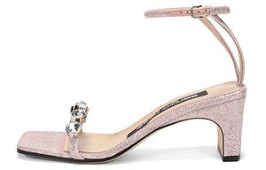 SERGIO ROSSI Женские сандалии на одной застежке розового цвета