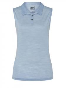 Super.natural Поло без рукавов из мериносовой шерсти, светло-голубого цвета