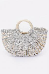 Металлическая плетеная сумка-шоппер с клатчем FASHNZFAB, серебряный