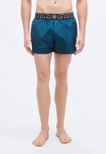 Новые плавательные шорты с логотипом swim Versace, Petrol Blue/Nero/Silver-Coloured