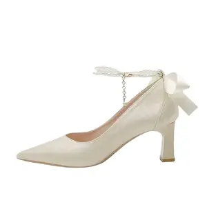 Туфли на высоком каблуке, женские, цвета экрю Alxnan, Ecru