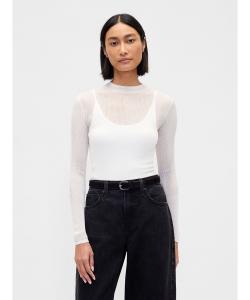 (W) Прозрачный свитер с высоким воротником