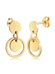 Elli Серьги из серебра 925 пробы, геометрический узор, круг в золоте