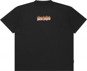 Футболка Palm Angels Burning Logo Tee 'Black/White', черный