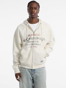 Толстовка с капюшоном на молнии GUESS, кремовый