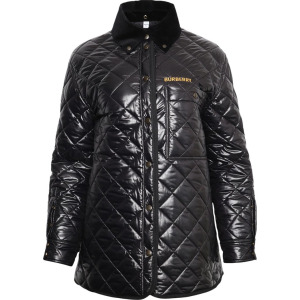 Куртка Burberry Corduroy Collar Diamond Quilted Jacket Black, черный