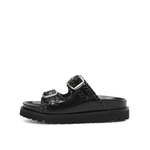 Rosa Bianca Женские противоскользящие тапочки с устойчивостью к истиранию - черные (подкладка из овчины), цвет Black (Sheepskin Lining)