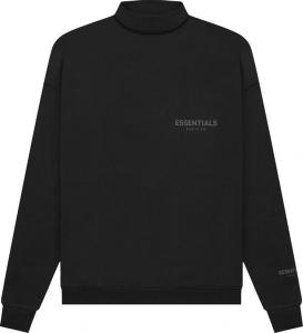 Пуловер Fear of God Essentials Pullover Mockneck 'Stretch Limo', черный