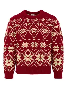 Свитер с узором "снежинки" Petit Bateau, красный