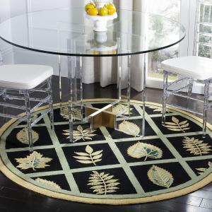 Круглый ковер 168 x 168 см SAFAVIEH Chelsea Collection Black HK205B ручной работы в стиле French Country из шерсти