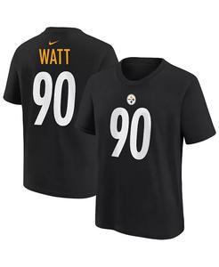 Футболка с именем игрока и номером TJ Watt из команды Big Boys and Girls Pittsburgh Steelers Nike