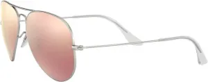 Солнцезащитные очки Ray-Ban RB3025 Classic Mirrored Aviator, Matte Silver/Light Brown Mirrored Pink
