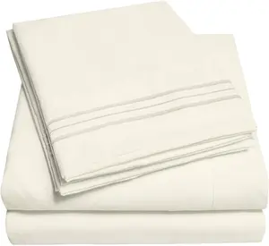 Комплект постельного белья Sweet Home Collection Supreme из 4 предметов, слоновая кость