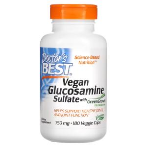 Doctor's Best, веганский глюкозамин сульфат с глюкозамином GreenGrown, 750 мг, 180 капсул