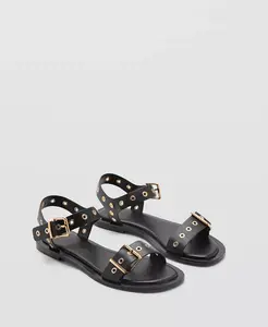 Женские сандалии Die-Cut Straps MANGO, черный