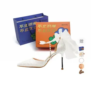 WOXXXN Туфли-лодочки на шпильке женские белые белые 8 см [подарочный набор] (с подарком), цвет White 8cm[Gift Box Set](Gift Included)