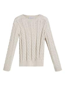 Brunello Cucinelli Kids вязаный свитер Dazzling, нейтральный цвет