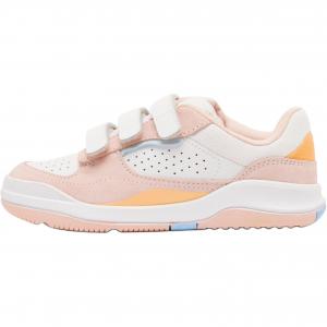 Антискользящие износостойкие низкие детские скейтбординговые кроссовки розово-белые Kids' DECATHLON, White/Quartz Pink