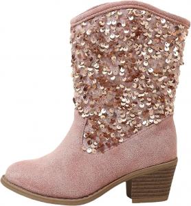 Кожаные ковбойские ботинки IWIHMIV, повседневные западные ботинки для девочек, средние по голени, высокие ботильоны, удобные ботильоны до щиколотки, Pink