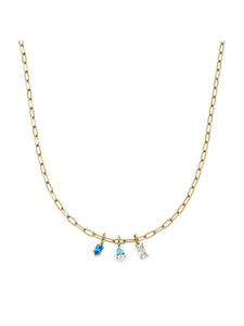 s.Oliver Цепочка из нержавеющей стали с золотыми вставками из камней