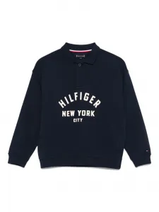 Толстовка с длинными рукавами и воротником поло Tommy Hilfiger Junior, синий