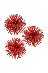 Набор рождественских украшений в виде колючек 7 см, 3 шт. Pols Potten, красный