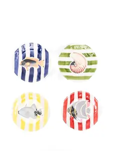 Набор Sea Stripes из четырех тарелок Les-Ottomans, белый