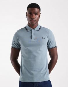 Рубашка-поло Fred Perry с двойным кантом синего цвета