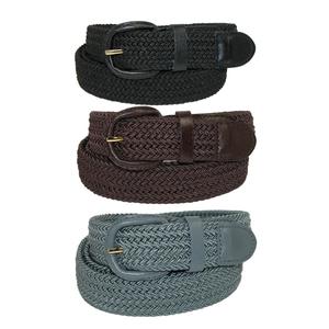 Мужской эластичный плетеный ремень (упаковка из 3 цветов) CTM, черный/коричневый/серый