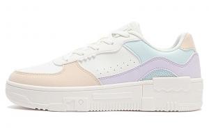 Женские бело-фиолетовые противоскользящие износостойкие мид-топ скейтборд кроссовки 361°