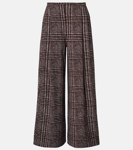 Брюки с широкими штанинами в клетку принц уэльский Norma Kamali, Chocolate Glenn Plaid