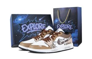 Jordan Потрясающие винтажные баскетбольные кроссовки Air 1, унисекс, коричневые