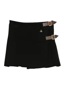 Юбка мини с поясом и складками Vivienne Westwood, черный