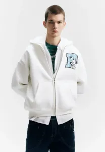 Толстовка на молнии с изображением персонажей мультфильма «арахис» Pull&Bear, White