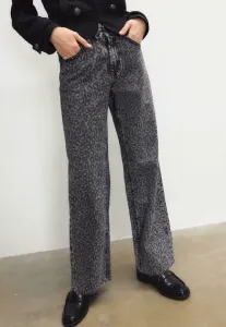 Джинсы прямого кроя с леопардовым принтом Stradivarius, Mottled Light Grey