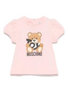 Футболка Moschino Kids с принтом Leo Teddy, розовый