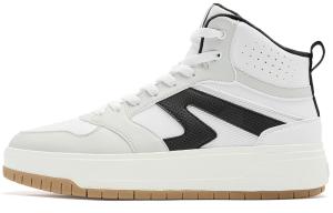 QIAODAN Кроссовки для скейтбординга мужские, высокие, светло-серые/белые Jordan