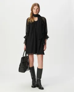 Короткое платье с французскими рукавами IKKS, черный