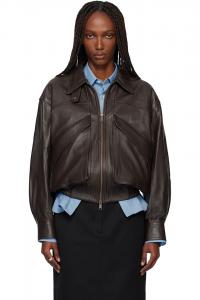 Tonywack Куртка-Бомбер из коричневой овечьей кожи