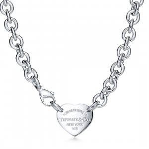 Колье Tiffany & Co. Return to Tiffany Heart Tag Chain Link, серебро