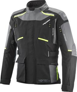 Водонепроницаемая текстильная мотоциклетная куртка Ixon midgard, Black/Grey/Fluo Yellow